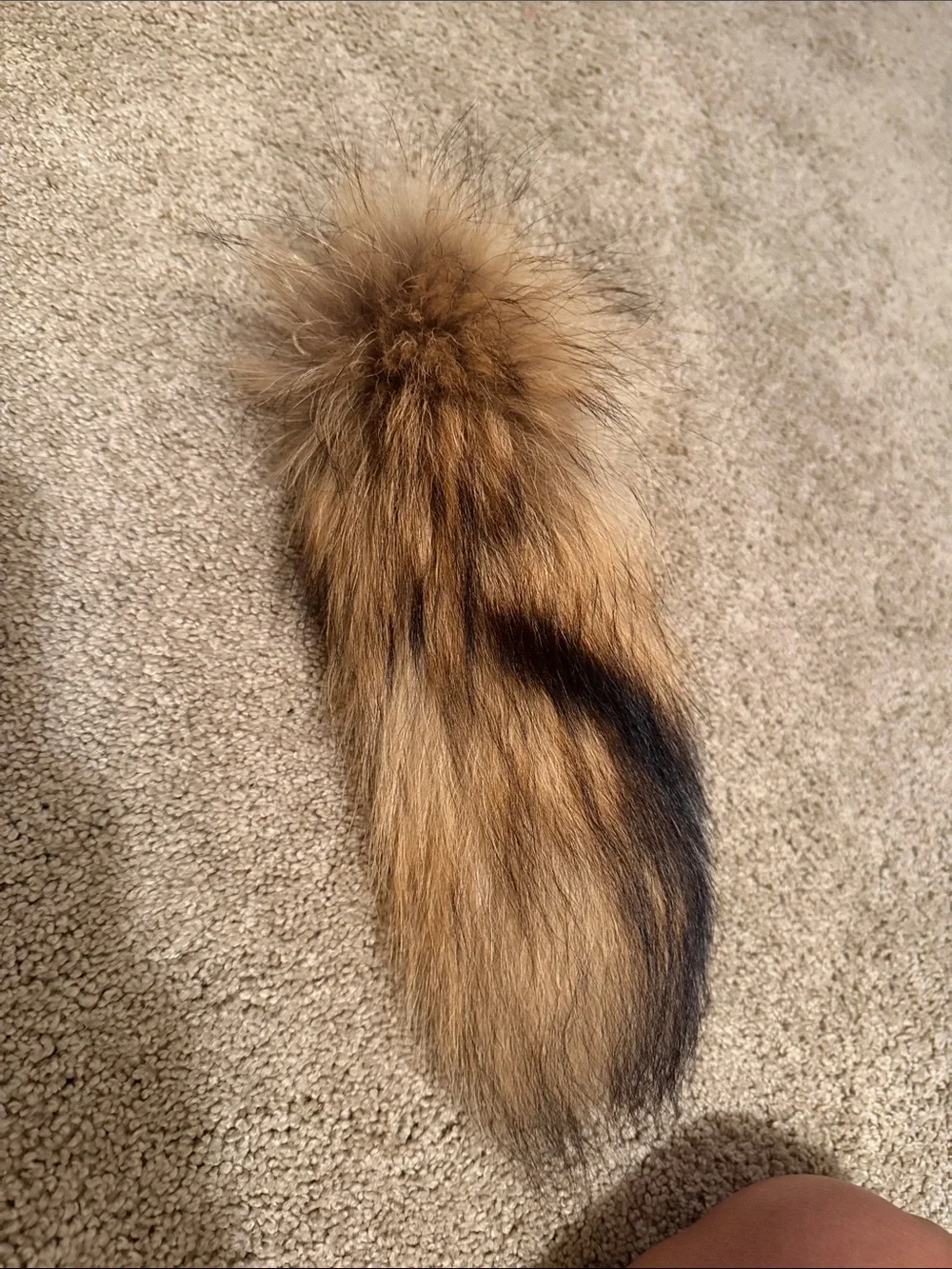 Faux Fur Tail Keychain - Brown Multi